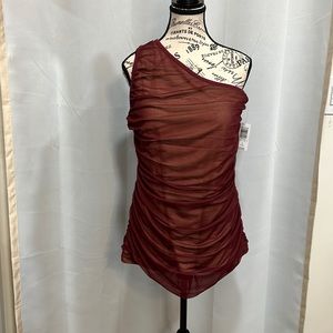 NWT Torrid one shoulder maroon top.